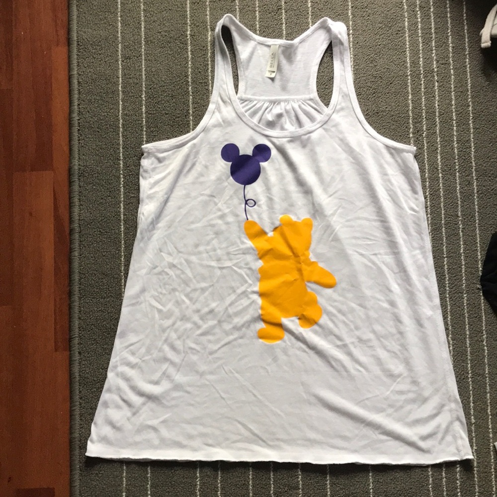 White Winnie the Pooh screen print tank top